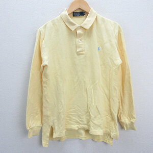 z■ポロラルフローレン/POLO RalphLoren 長袖ポロシャツ/鹿の子地【M】黄/men's/7【中古】■