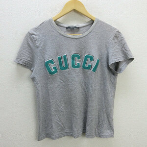 y■イタリア製■グッチ/GUCCI ウールロゴ チビTシャツ■灰【レディースS】LADIES/正規品/69【中古】