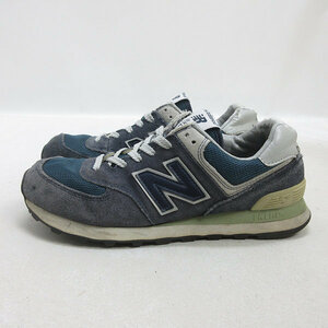 y■【25.5cm】ニューバランス/New Balance ML574VNスエードスニーカー■紺MENS/26【中古】