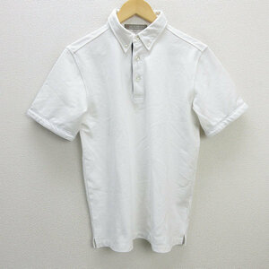 z# United Arrows /UNITED ARROWS A DAY THE LIFE polo-shirt with short sleeves / deer. . ground [L] white /men's/57[ used ]#