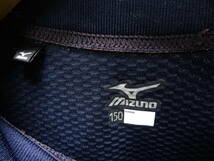 全国送料無料 ミズノ MIZUNO 子供服 キッズ ハイネック モックネック 野球用 長袖 紺色 スポーツアンダーシャツ 150_画像2