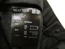 全国送料無料 ほぼ新品 ユニクロ UNIQLO JWANDERSIN メンズ 黒色 ヒートテック HEATTECH 裏フリース付き 極暖 パンツ L(84-92cm)_画像3