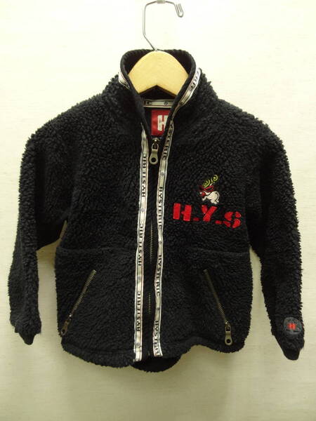 全国送料無料 ヒステリック ミニ 子供服キッズベビー男&女の子 黒色 フリース ジップアップジャケット 95
