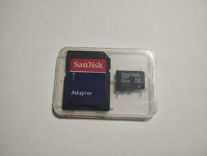 SanDisk　32GB microSDHCカード ケース・microSD→SD変換アダプター付 class4 フォーマット済み microSDカード メモリーカード