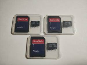 3セット　SanDisk　32GB microSDHCカード ケース・microSD→SD変換アダプター付 class4 フォーマット済み microSDカード メモリーカード