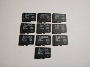 10枚セット　32GB　SanDisk　microSDHCカード　class4　フォーマット済み　microSDカード メモリーカード