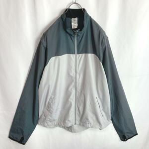 90s 古着 アディダス adidas トラックジャケット ロゴ無し 無地 グレー 灰色 4XL 大きいサイズ a2391