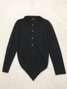 tricot COMME des GARCONS circle collar black wool cardigan Toriko Comme des Garcons knitted shirt 1999