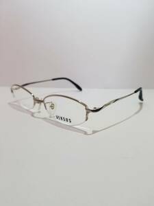 未使用 眼鏡 メガネフレーム VERSUS 7089T 1009 N チタン 軽量 オシャレ シンプル ハーフリム 兼用 メンズ レディース 51口17-135 DD-1