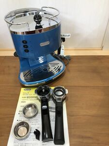 デロンギ(DeLonghi)アイコナ コレクション エスプレッソ・カプチーノメーカー ブルー ミルク泡立て手動 ECO310B