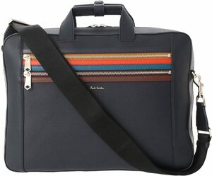 【ポールスミス Paul Smith】シグネチャージップストライプ3WAYブリーフケース_ネイビー_メンズ バッグ