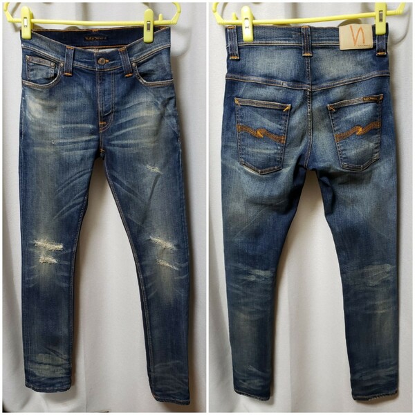 Nudie Jeans THIN FINN PETER REPLICA W29L32 ヌーディージーンズ