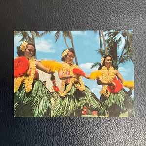 古い絵葉書　ポストカード　日本航空　JAL ハワイ　ハワイアンフラダンス　レトロ　コレクション　
