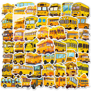 スクールバス　school bus　スクールバスイエロー　幼児バス　通学　学校　児童　シール　ステッカー50枚BPA