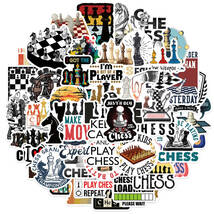 チェス　西洋将棋　ボードゲーム　マインドスポーツ　チェスボード　チェスピース　シール　ステッカー50枚SA_画像2