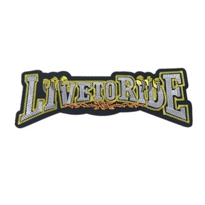 LIVETORIDE　刺繍ワッペン　アイロンワッペン　バイクウェア　バイク　ハーレー　アメリカン　カスタム　LIVE TO RIDE (30cm*11㎝ )B