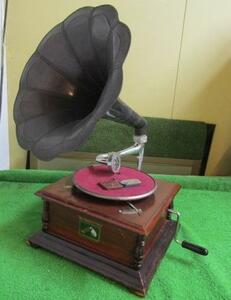 M555★インボイス対応★アンティーク蓄音機 HisThe Gramophone Company 針多数付 動作品 保証付 店頭手渡しOK★2312