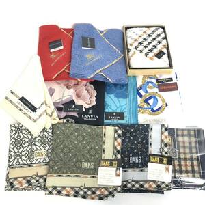 【未使用保管品】1円〜 ブランドハンカチ11枚セット まとめ BURBERRY バーバリー LANVIN ランバン GHERARDINI ゲラルディーニ DAKSダックス