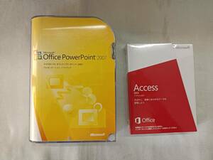 QAZ12450★新品未開封　Microsoft Access　2013　2PC用パッケージ版　Office Powerpoint 2007 インストールDVD　プロダクトキー　2点セット