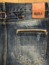 ※ ZARA JEANS ザラジーンズ ロールアップ ダメージ シンチバック ボタンフライ デニムパンツ 　　　　　　　　　　 BJBJ.C_画像5