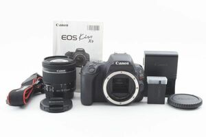 完動良品 Canon EOS kiss X9 + EF-S 18-55mm F4-5.6 IS STM 手ブレ補正 標準レンズ付 デジタル一眼レフカメラ キヤノン EF APS-C #0878