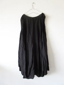 美品 2023SS nest Robe / ネストローブ 01232-1385 リネン サークルヘムノースリーブワンピース F BLACK / レディース フレア ドレス