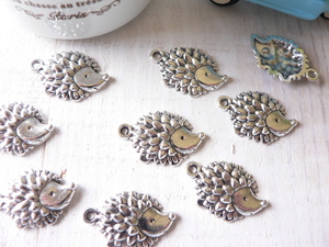  charm hedgehog 8 piece ( #1737) hedgehog pendant head 