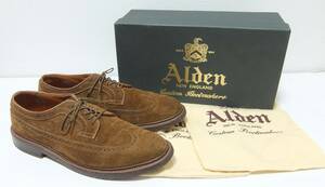 Alden オールデン 9794 ウィングチップ スエード シューズ 茶 ７1/2D