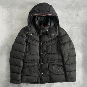 極美品 国内正規 MONCLER モンクレール ミレーダウンジャケット MILLAIS GIUBBOTTO トリコロール サイズ0 XS 黒 ブルゾン 