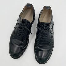 美品 ソール減りなし Dior HOMME ディオールオム レザードレスシューズ 42サイズ 27cm相当 黒ブラック グリーン メンズ 15HBM_画像4