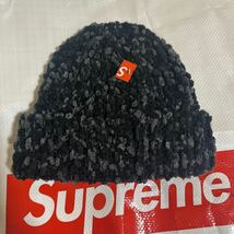 【新品】 23fw Supreme Chenille Beanie Black シュプリーム シェニール ビーニー ブラック ニットキャップ ニット帽 ボックスロゴ _画像3