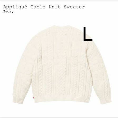 【新品】L 23FW Supreme Applique Cable Knit Sweater Ivory シュプリーム アップリケ ケーブル ニット セーター アイボリー