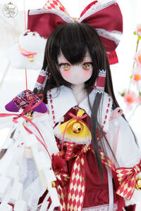 Forest Lily　東方Project 博麗霊夢　DDH-29　ソフビ盛り　セミホワイト　カスタムヘッド＋レジンアイ2種＋衣装＋小道具　フルセット　MDD