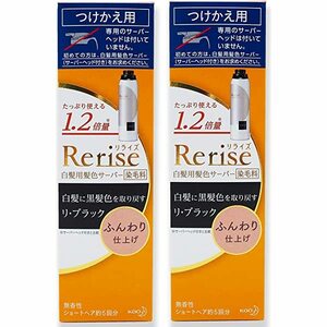 ●リピーター様に！花王 Rerise リライズ 白髪用髪色サーバー ブラック ふんわり仕上げ ★平日毎日発送★ つけかえ用×2本