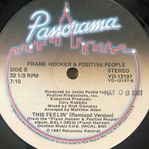 12’ Frank Hooker & Positive People-This Feelin’