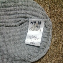 ★【古着】adidas(アディダス)　帽子( ニット帽 )　フリーサイズ(57～60)　ライトグレー　アクリル100%_画像7