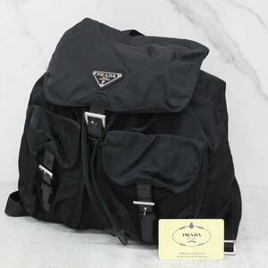 S180)【良品/1円〜】PRADA/プラダ ナイロン リュック バックパック ブラック テスート B2811F ギャラ付き