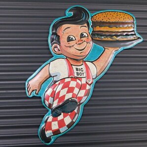 送料\350【BIG BOY・ビッグボーイ】※《エンボスメタルサイン／ダイカット》 アメリカン雑貨 エンボス看板 ブリキ看板 15の画像3