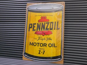 【PENNZOIL・ペンズオイル】※《エンボスメタルサイン／大型》 アメリカン雑貨　エンボス看板　ブリキ看板　63