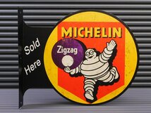 【MICHELIN・ミシュラン】※《フランジメタルサイン・両面プリント》 アメリカン雑貨　ブリキ看板　ガレージ_画像1