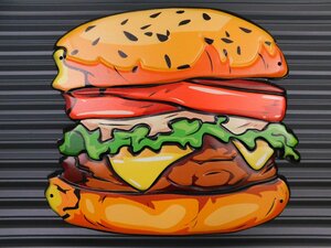 送料￥300【Tasty Humburger・ハンバーガー】※《エンボスメタルサイン》 アメリカン雑貨　エンボス看板　ブリキ看板　21