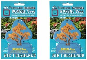 送料\94【BONSAI-TREE・盆栽エアーフレッシュナー／２枚】※《WEST COAST OCEAN》　盆栽エアフレ　AIR FRESHENER