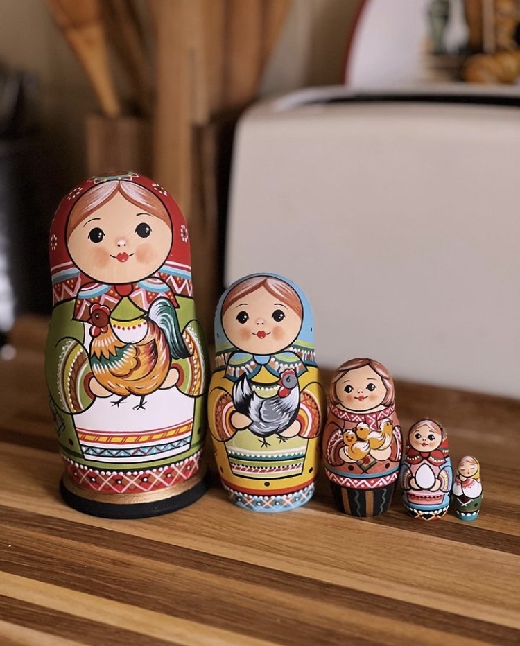 Productos rusos ☆ Paskha Easter Matryoshka (5P) del taller de Galina Kovrov, Artículos hechos a mano, interior, bienes varios, ornamento, objeto