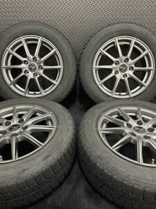 215/60R16 YOKOHAMA/ice GUARD iG50+ 17年製 社外 16インチ 6.5J＋48 114.3 5H スタッドレス 4本 ヨコハマ CX-3 ヴェゼル (6-B866)