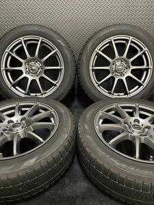 215/55R17 PIRELLI/ICE ASIMMETRICO 19年製 SCHNEIDER 17インチ 7J＋53 114.3 5H スタッドレス 4本 ピレリ ヴェゼル (6-B919)