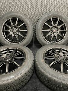 205/60R16 GOODYEAR/ICENAVI 6 20年製 LOXARNY SPORT 16インチ 6.5J＋53 114.3 5H スタッドレス 4本 アイスナビ6 ノア ヴォクシー (3-B924)