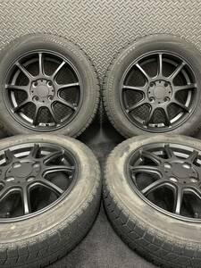 155/65R14 BRIDGESTONE/VRX 17年 CROSS SPEED アルミホイール 14インチ 4.5J ＋45 100 4H スタッドレス 4本 軽自動車 (6-B776)