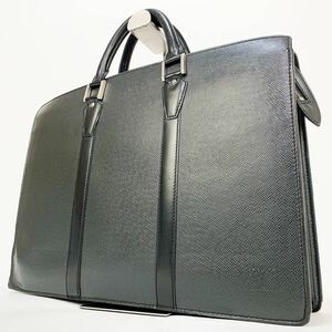 1円【極美品】ルイヴィトン/LOUIS VUITTON ポルト ドキュマン ロザン タイガ ブリーフケース メンズ ビジネス レザー ブラック 黒 革 A4