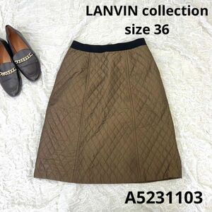 LANVIN collection キルティング膝丈スカートsize M