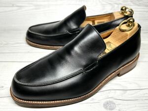 【即決】★英国製★ Tricker's トリッカーズ メンズ 黒 8.5 27cm ブラック 黒 スリッポン レザー 本革 ビジネス 886190 革靴 くつ シューズ